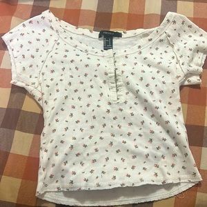 Forver 21 white floral print top